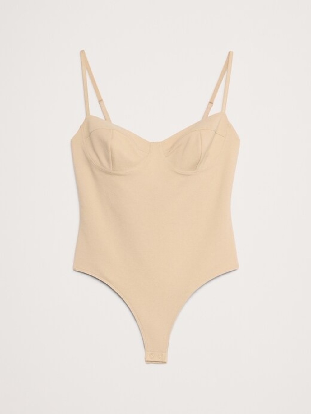 Banana Republic Nude Beige Bustier Bodysuit with Thin Straps